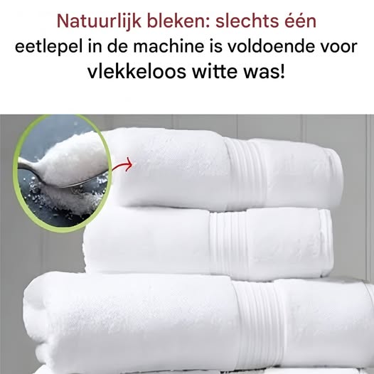 Slechts één eetlepel in de wasmachine is voldoende voor vlekkeloos witte was