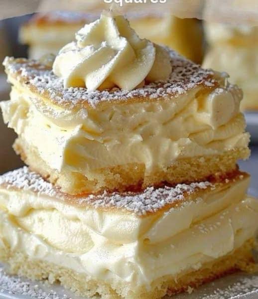 Vanille-custardroomvierkantjes