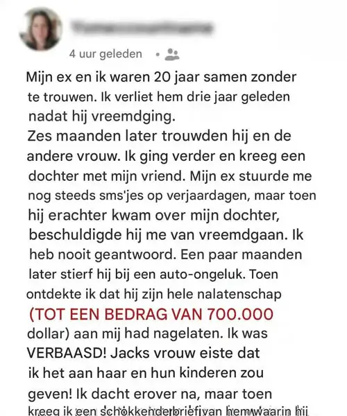 Een onverwachte erfenis: wat mijn ex achterliet