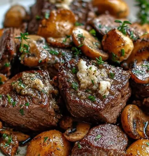 Cajun botersteak en champignonsnacks