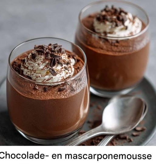 Chocolade- en mascarponemousse