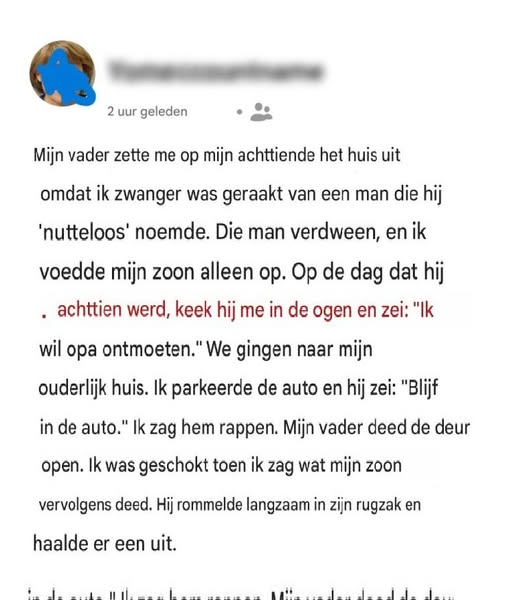 Mijn vader zette me het huis uit toen hij ontdekte dat ik zwanger was – 18 jaar later bezocht mijn zoon hem