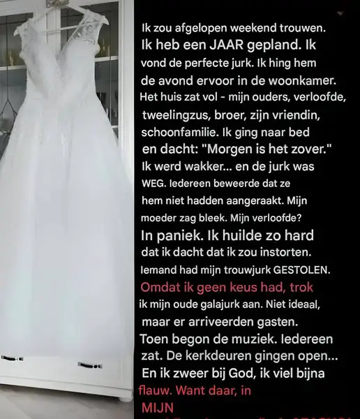 Mijn trouwjurk verdween een paar uur voor de ceremonie – wat er daarna gebeurde, blijft me achtervolgen