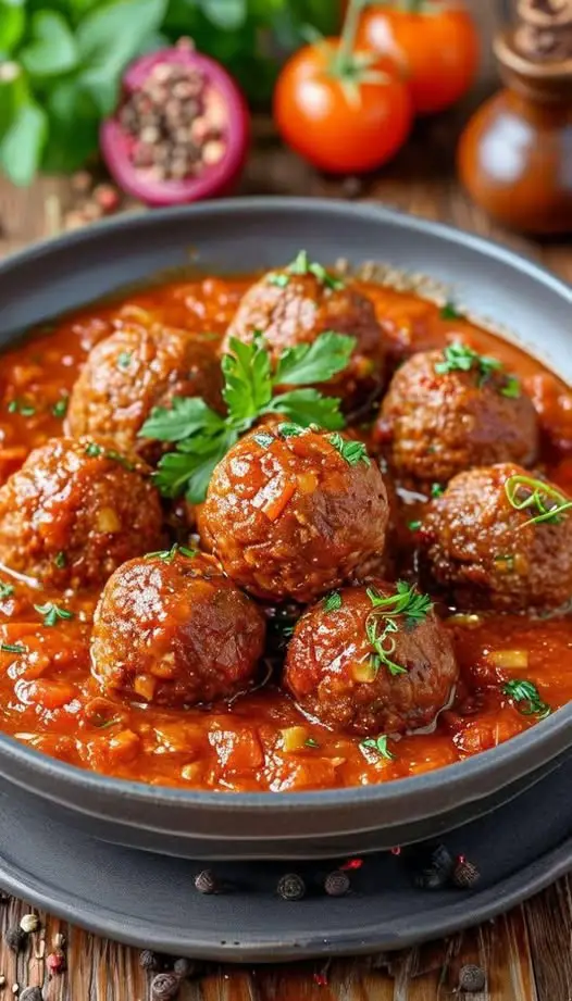 Gehaktballetjes in zelfgemaakte tomatensaus